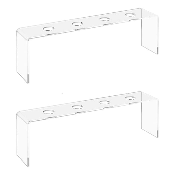 Necvior Double Acrylic Wine Bottle Organizers Set Practical Clear Countertop Display For Kitchen Cabinet Storage