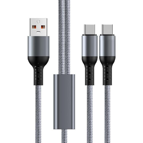 Necvior Double Port Type C Charger Wire 66W Fast Speed Braided Cord for Smartphone Table