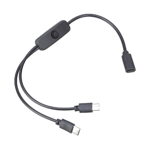 Necvior Double Port Type C Splitter Charging Cord switches Control 5V 2A Power Supply 2 Port Type C Charger Cable for Smartphones