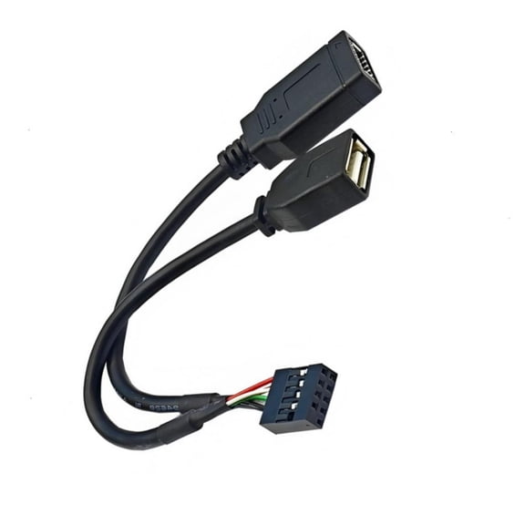 Necvior Double Type E Connectors USB2.0 9Pin To USB +Type E Cable 15cm/5.91inch
