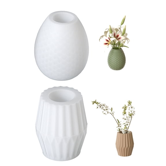 Necvior Dragon's Egg/Striped Flower Vase Silicone Mold Desktop Decoration Making Mold
