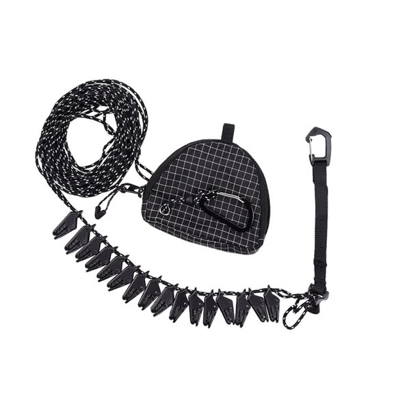 Necvior Drying Cord with Laundry Pegs for Camping and Hotel Stay Care