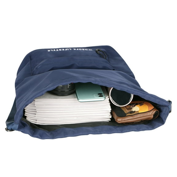 Necvior Durable Nylon Drawstring Bag Sports Training Gym Bag Lightweight Backpack Large Capacity String Bag Travel Gym Sackpack