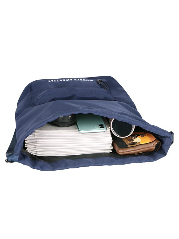 Durable Nylon Drawstring Bag Sports Training Gym Bag Lightweight Backpack Large Capacity String Bag Travel Gym Sackpack