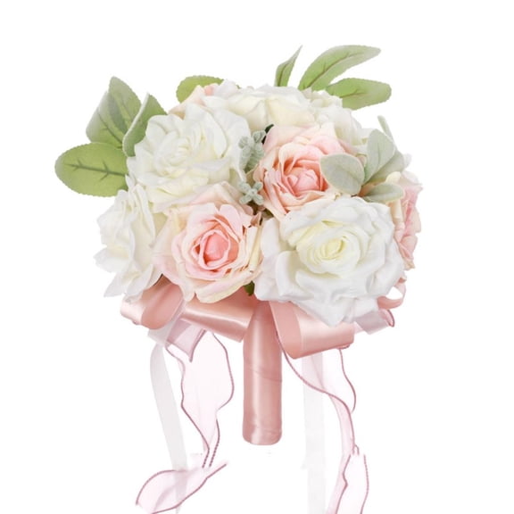 Necvior Elegant Bridesmaids Posy Beautifully Crafted Rose Artificial Flower Bouquet Gift