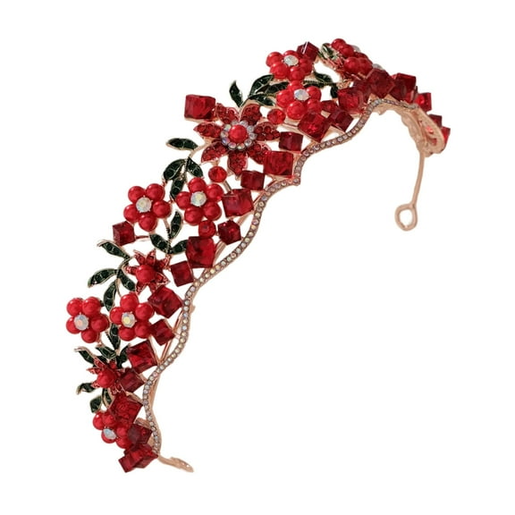 Necvior Elegant Forest Inspired Rhinestones Flower Crown Adjustable Headpiece Adornment