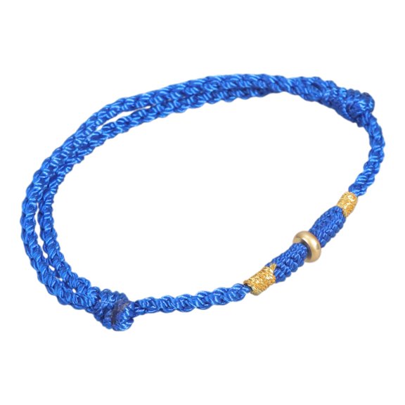 Necvior Elegant Red Rope Bracelet with Golden Bead Hand-Woven Good Luck Bangle Accessory