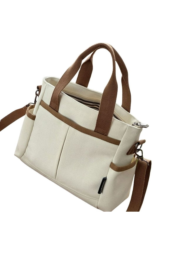 Elegant Shoulder Bag for Women Delicate Handbag with Adjustable Strap Canvas Crossbody Purse Top Handle Bags