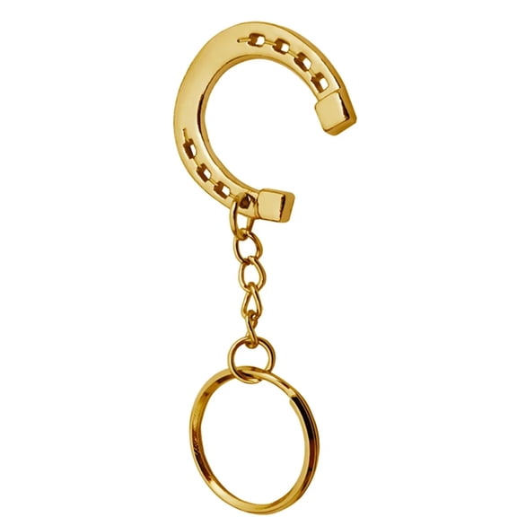 Necvior Elegant Stylish Silver Horseshoe Keychain Sturdy Alloy Materials Horse Snaffle Bit Keyring Accessory for Equestrians