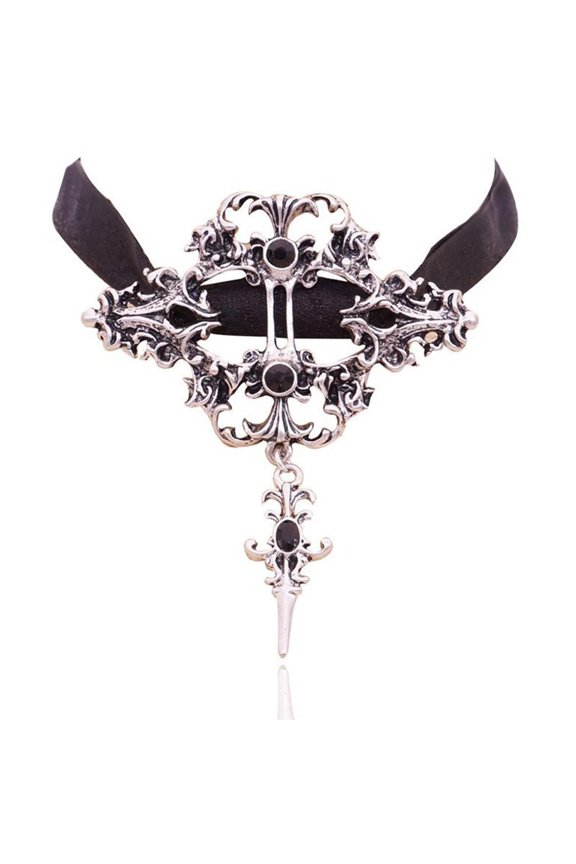 Gothic Choker Necklace Black Lace Choker Necklace for Women Black Necklace Gothic Jewelry for Vampire Decor