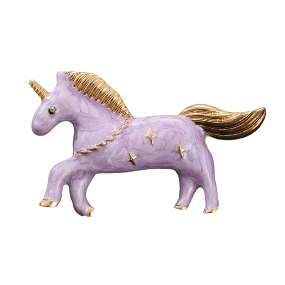 Necvior Enamel Single Horn Horse Badge Pin Versatile Wear Korean Style Safety Lapel Pin