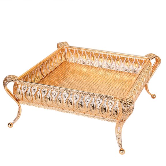 Necvior European Style Metal Fruit Serving Tray Storage Box Multifunctional Snack Dish Plate Wedding Tea Party Display Stand