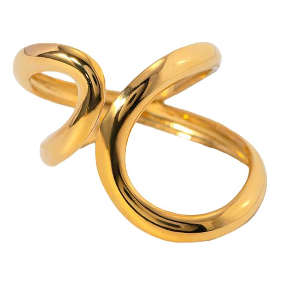 Necvior Exaggerated Opening Rings Stainless Steel Texture Suitable for Wedding and Party