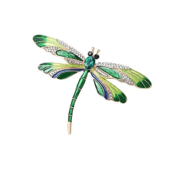 Necvior Exquisite Dragonflies Crystal Brooch Lapel Pin for Vintage Jewelry Enthusiasts