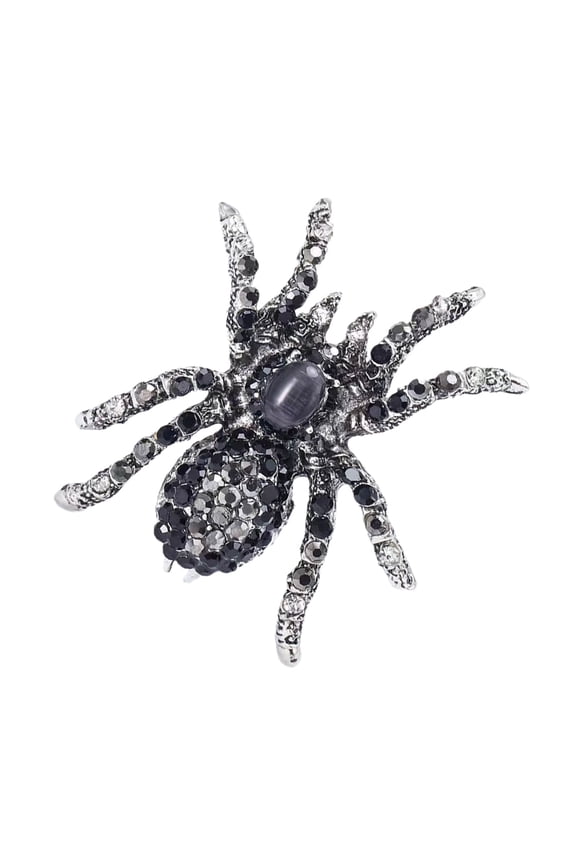 Exquisite Spiders Brooch Pin Inlayed with Rhinestones Stylish Collar Pin Jewelry