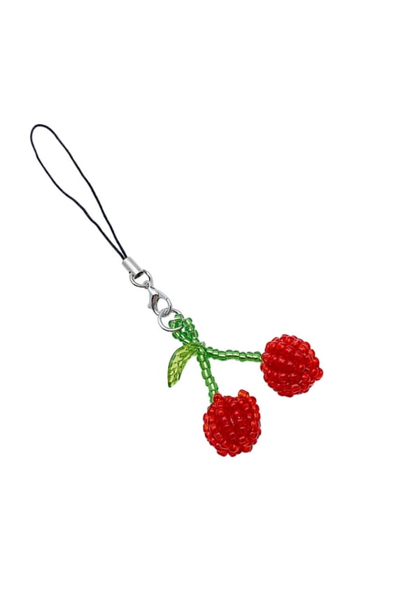 Eye Catching Cherry Pendant Phone Strap Chain Charm for Fashionable Individuals