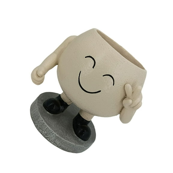 Necvior Face Planters Pots Resin Smile Face Vase Succulent Head Planter Pots Face Flower Pots Containers for Indoor Plant