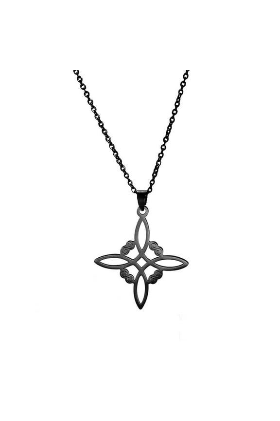 Fashion Chic Celtic-Symbol Necklace Witchs-Knot Necklace for Women Men Stainless Steel Pendant Necklace Lucky Jewelry
