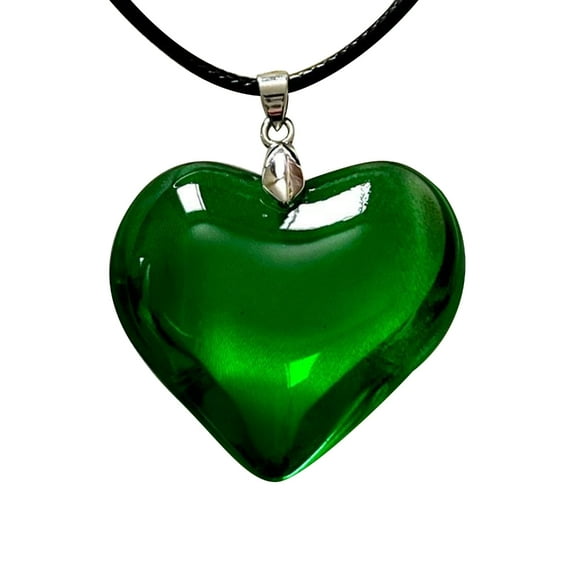 Necvior Fashion Cute Glass Heart Pendant Choker Necklaces Women Rope Necklace