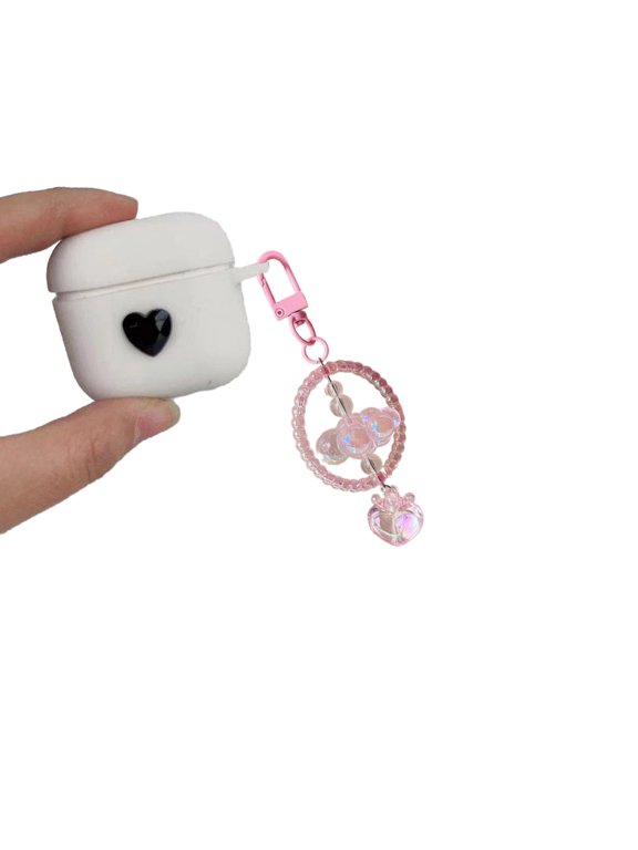 Fashion Keychain Cute luminous Bead Backpack Charm Keyring Sweet Cloud Keyholder for Girls Teen Women Party Ornament
