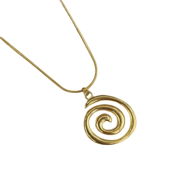 Necvior Fashion Round Circle Necklace Stainless Steel Clavicle Chain Jewelry Ornament