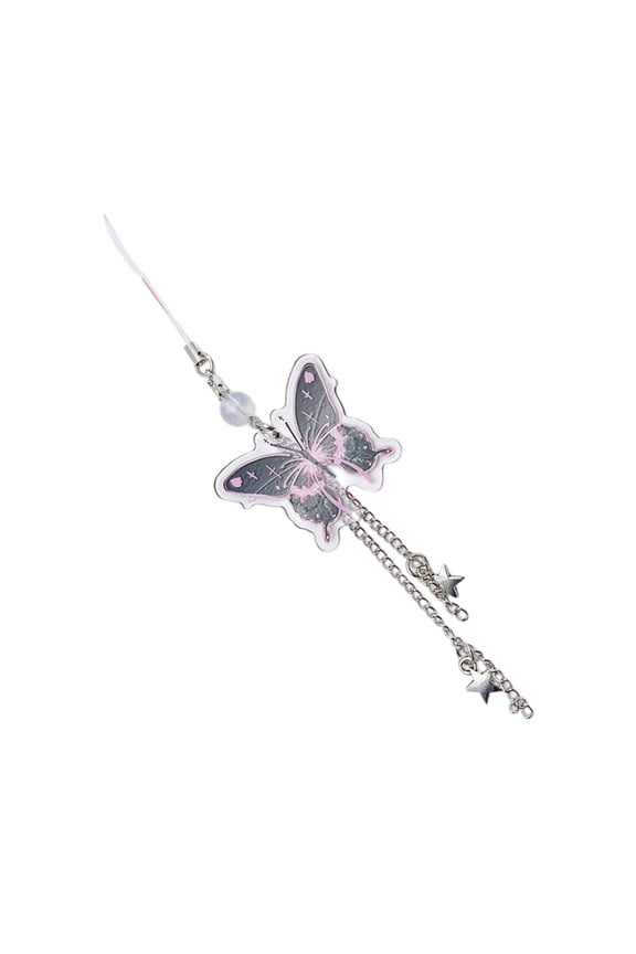 Fashionable Butterfly Star Keychain Phone Anti-lost Lanyard for Bag Key Backpack