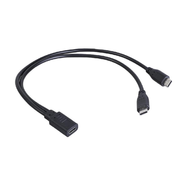 Necvior Fast Speed Type C Female to Double Type C Male Fast Charging Splitter Cable 5V3A for Multiple Devices