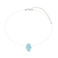 thumbnail image 1 of Necvior Fishing Line Choker Invisible Hamsa Hand Opals Pendant Necklace Gift for Women, 1 of 10