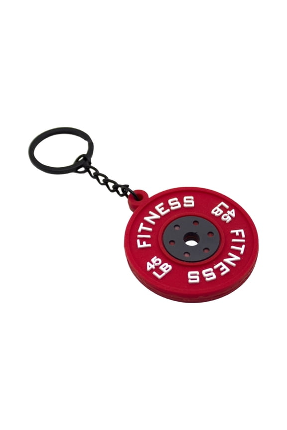 Fitness Themed Key Chain For Gym Bags Lightweigh Barbell Plate Keyring Accessory
