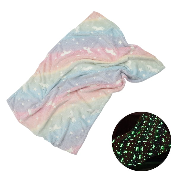 Necvior Flannel Luminous Blanket Warm and Soft Flannel Blanket with Glow in the Dark Effect Safe in the Dark