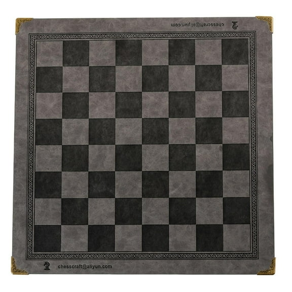 Necvior Flat Chess Board International Synthetic PU Chessboard Classic Chess Games Accessories Folding Board Chess Game