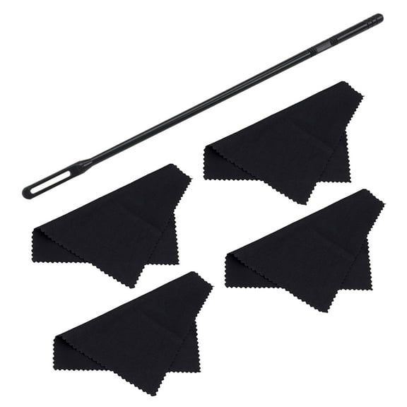 Necvior Flute Cleaning Rod with Flute Cleaning Cloth Sets Flute Piccolo Cleaning Swabs