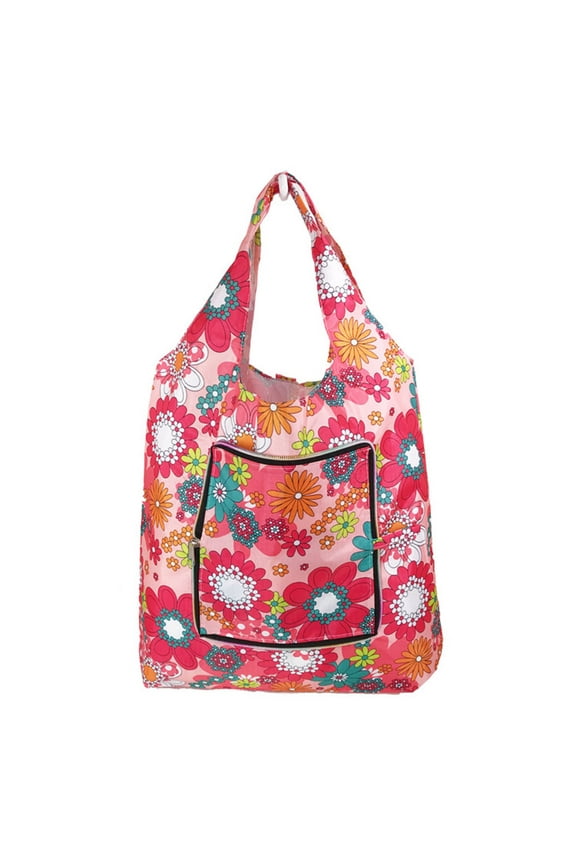 Folding Bag Printing Market Bag Foldable Shoulder Bag Large Capacity Shopping Bag Recycle Grocery Bag