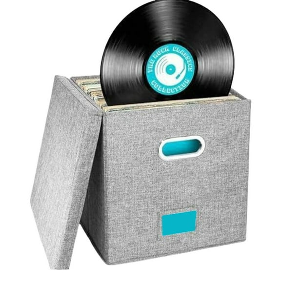Necvior Folding Storage Box for Records and CDs Elegant Designs for Music Lovers