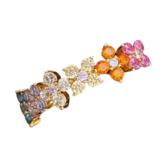 Necvior Four Leaf Grass Open Rings Eye Catching Finger Jewelry Date Jewelry for Daily