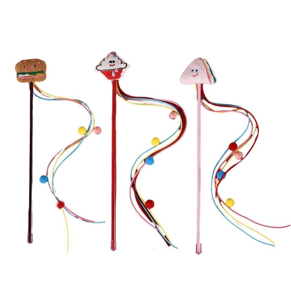 Necvior Fun Burger Cats Teaser Toy for Indoor Play Exercise for Felines Cats Plaything