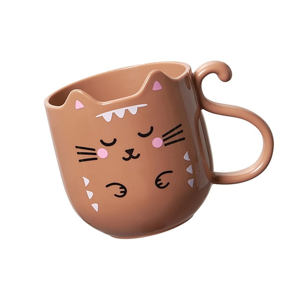 Necvior Fun Kitten Themed Toothbrush Cup Wash Cup for Daily Bathroom Lovely Cup Holder