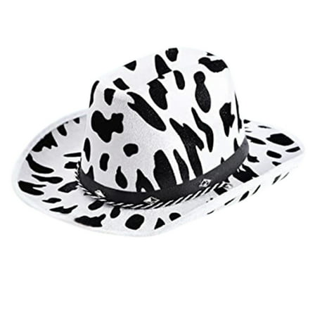 Necvior Funny Cowboy Costume Cow Print Cowgirl Hat Cowboy Costume Cowboy Hat Bridal Party Hat Carnival Show