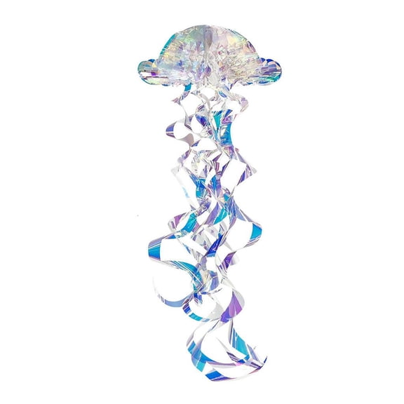 Necvior Glitter Iridescent Hanging Honeycomb Jellyfish Ornament DIY Paper Lantern Floating Rainbow Pendant Baby Shower Ocean Party Decoration