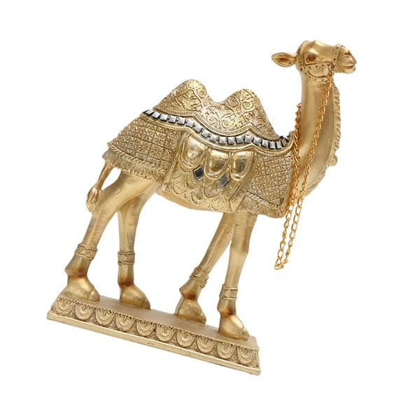 Necvior Gold Brass Camels Statue Small Figurine for Office Home Desk Decoration