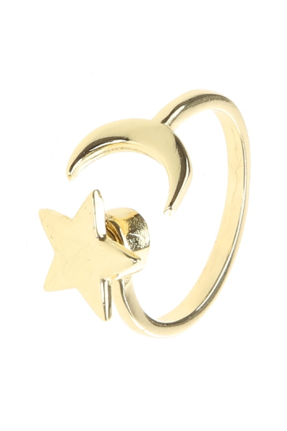 Gold Silver Ring Anti Anxiety Fidget Ring Anxiety Ring with Spinning Star Moon