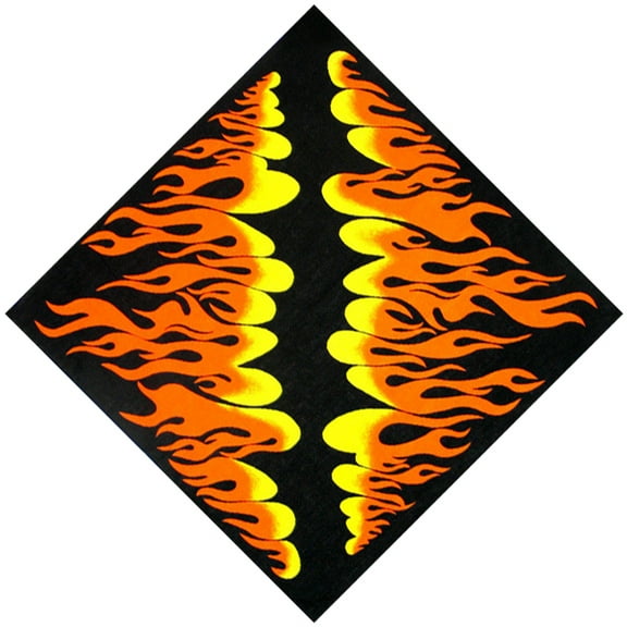 Necvior Gothic Hip Hop Cotton Multi-Purpose Bandana Square Scarf Flame Printed Headband Wrap Handkerchief for Women Men