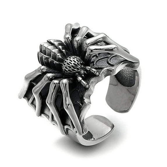 Necvior Gothic Spiders Open Rings Punk Style Statement Rings Adjustable Finger Rings Party Jewelry Accessory for Men