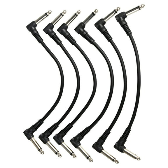 Necvior Guitar Patches Cables 6.35mm Right Angle Guitar Effect Pedal Cables, Lower Noise