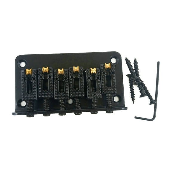 Necvior Guitar Roller Saddle Hardtail Bridge Top Load Tailpiece with Wrench and Screws