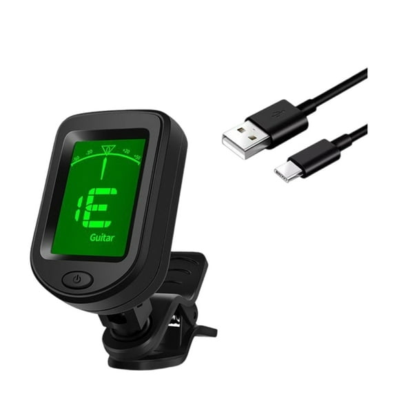 Necvior Guitar Tuners Clip On Digital Electric Tuner with 360 Degree Rotation and LCD Display, Guitar Metronome Tuner for Bass