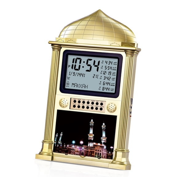 Necvior HA-4002 Azan Clock Prayer Clock Islamic Mosque Calendar Desktop Wall Clock Digital Alarm Clock for Home Decor