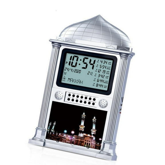 Necvior HA-4002 Azan Clock Prayer Clock Islamic Mosque Calendar Desktop Wall Clock Digital Alarm Clock for Home Decor