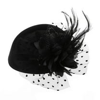 Necvior Hair Accessories Fashion Women Fascinator Cocktail Tea Party Hat Wedding Headwear with Veil Flower