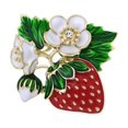 thumbnail image 1 of Necvior Handcrafted Rhinestones Strawberry Brooch with Enamel Finish Unisex Lapel Pin, 1 of 10